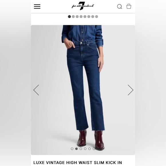 7 For All Mankind Denim - 7 For All Mankind The High-Waist Slim Kick Flare Jeans Washed‎ Black SIZE: 27